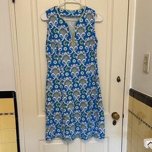 J. McLaughlin Blue and Green Sleeveless Dress Size Small